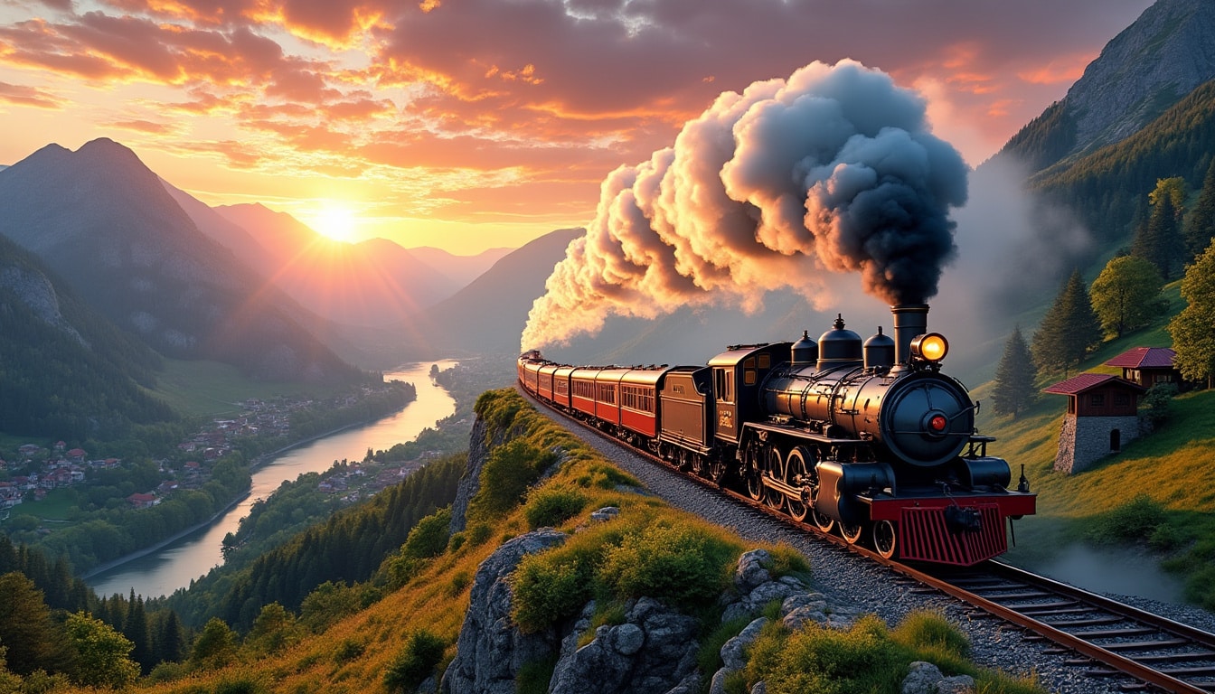 découvrez les voyages légendaires en train à travers des paysages époustouflants et des itinéraires historiques qui ont marqué l'histoire ferroviaire.